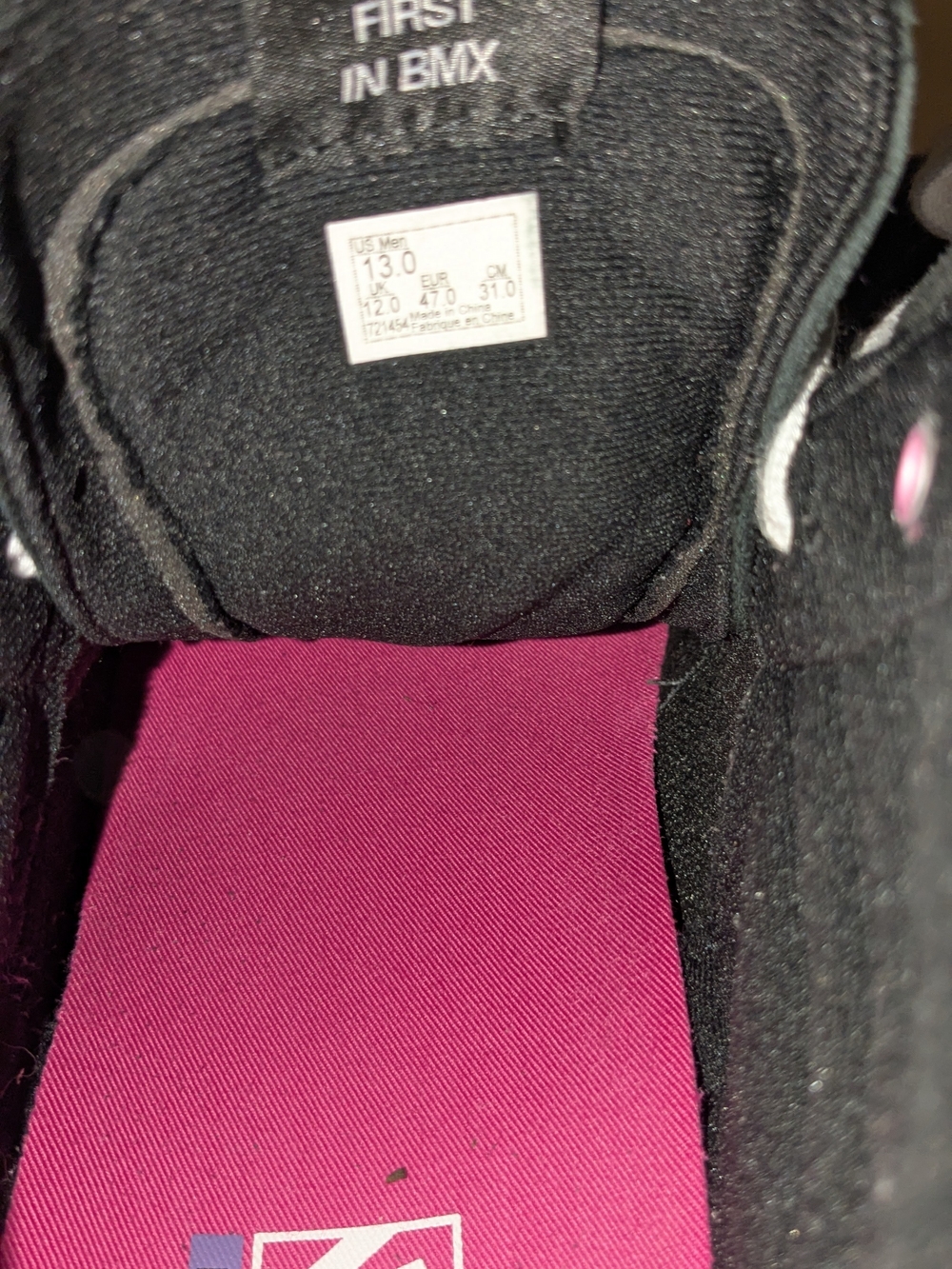Vans Black Mid-Top Sneakers with Pink Side Stripe and White Sole - Picture 4 of 4